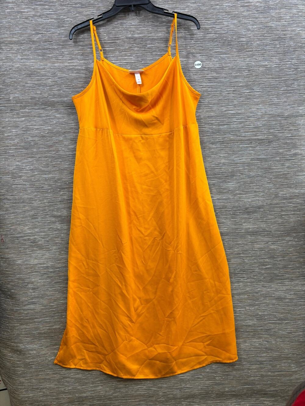 Isabel By Ingrid & Isabel Midi Dress Womens M Orange Maternity Cowl Neck NEW